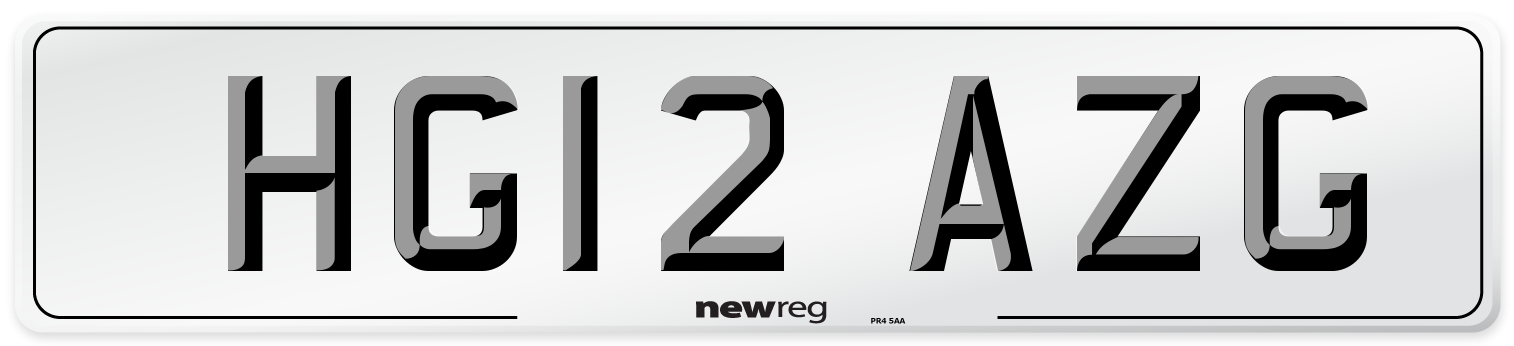 HG12 AZG Number Plate from New Reg